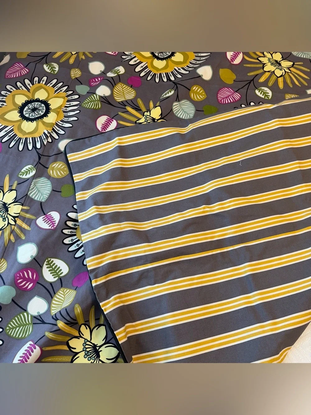 Sweet Potato Glenna Jean Medallion Floral Stripes Dorm Twin Size Duvet Cover